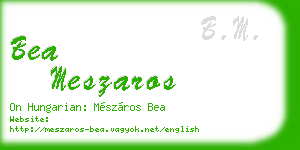 bea meszaros business card